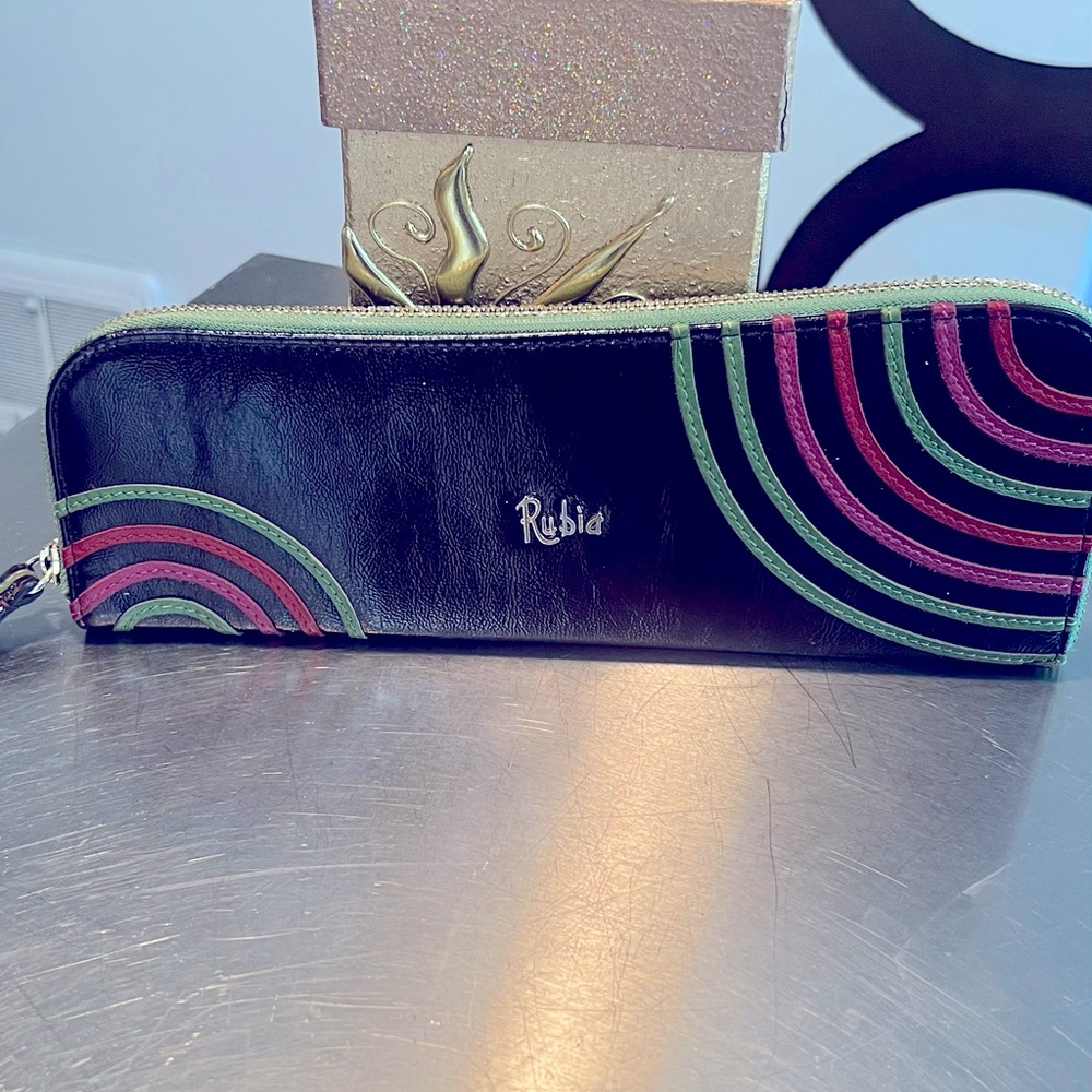 Vintage RUBIA Leather Continental Wallet INTERNATIONAL card holder clutch